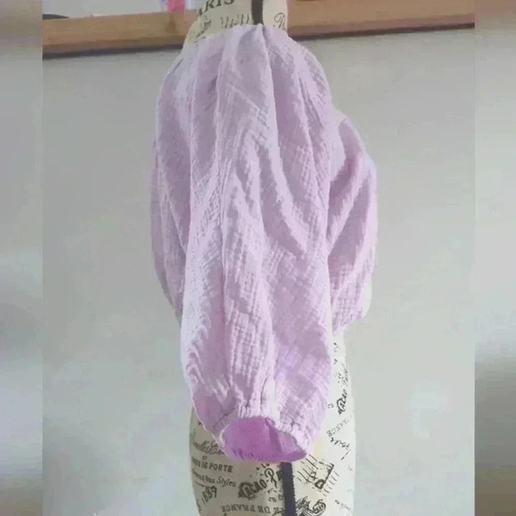 🌴2/$25🌴DKNY | Women's Lilac Mist One Shoulder Woven Cotton Cropped Top - Picture 2 of 3